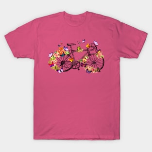 Butterfly flower racing bicycle T-Shirt T-Shirt